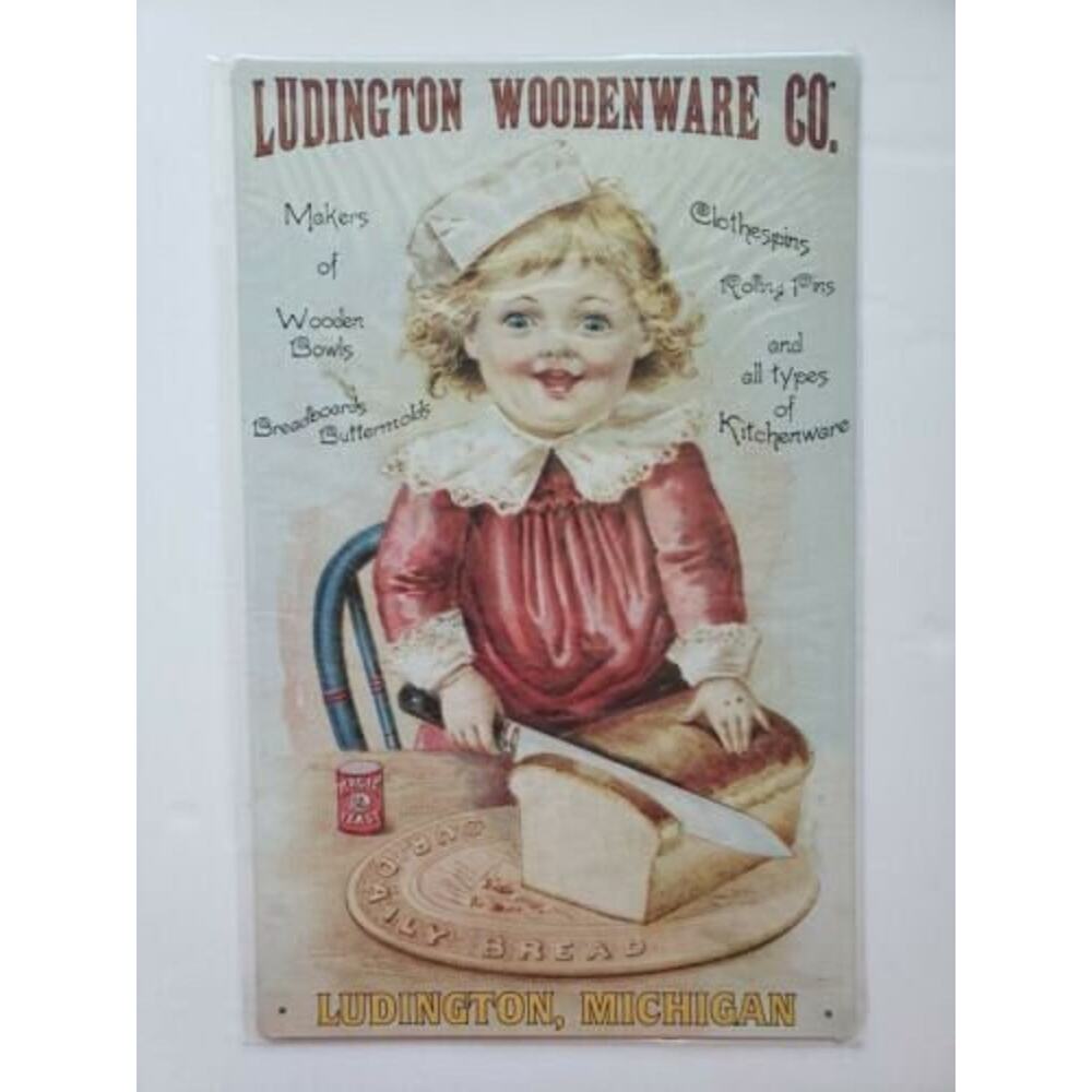 Ludington‎ Woodenware Co. Ohio Wholesale16x10 Rustic Retro Metal Signs 28262